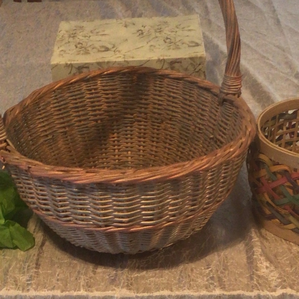 Set of 3 hand- painted  Vintage  Baskets